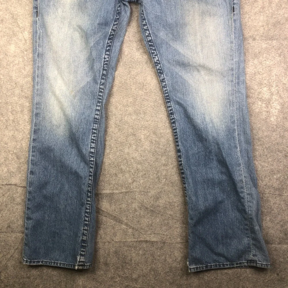 True Religion Jeans Ricky Straight Size 38 Blue Flap Pockets Y2K